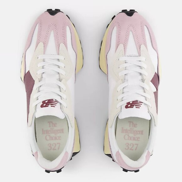 New Balance 327 "2025" Unisex W7 / M5.5 Leather Sneaker Shoes Leather White Pink - Picture 4 of 10